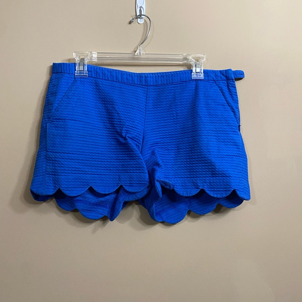 Lilly Pulitzer High Waist Blue Scalloped Shorts